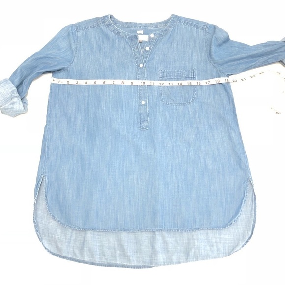 LOFT Chambray 'The Softened' 1/2 Button Front Top - Picture 7 of 8